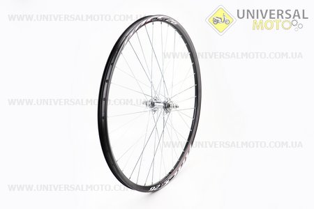 Колесо 26 "переднє MTB обід алюмінієвий, втулка 14Gx36H в зборі, під дискові гальмаа (різьба), кріплення Гайка "RACE 26". Китай (Велоколеса / UM4065-V27)