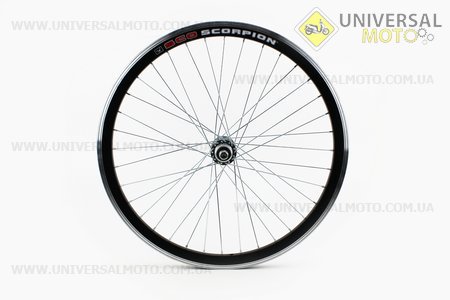 Колесо 24" заднее МТВ "капля" обод алюминиевый, втулка 14Gх36Н в сборе, под вольнобег, крепл. гайка "SCORPION". Китай (Велоколёса / UM4065-V31)