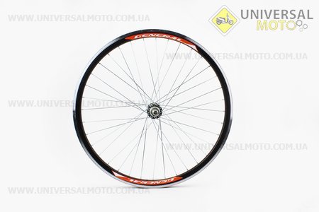 Колесо 26" переднее MTB "капля" обод алюминиевый, втулка 14Gx36H в сборе, под дисковый тормоз, крепл. гайка "GENERAL". Китай (Велозапчасти / UM4067-V58)