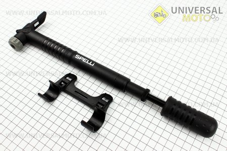 Насос MTB пластмассовый телескопический, черный SPM-165. SPELLI (Велоинструмент / UM4070-V41)