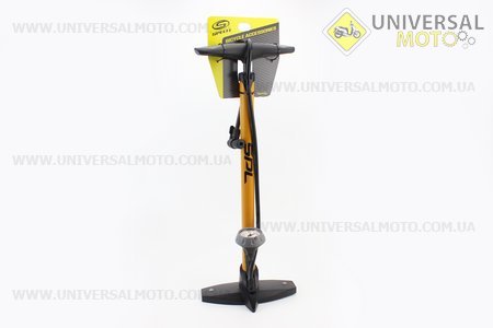 Насос ручний "підлоговий" з манометром 160 psi/11 bar, під штуцера Schrader&Presta, жовтий SPM-155P. SPELLI (Різне / UM4070-V87)