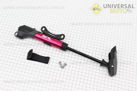 Насос MTB пластмассовый с Т-ручкой, красный SPM-196A. SPELLI (Велоинструменты / UM4071-V39)