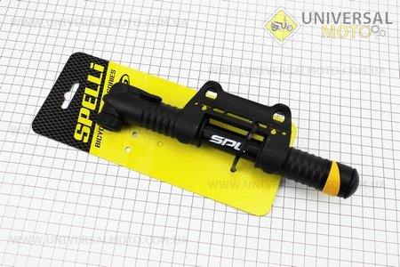 Насос алюмінієвий, (2-х ходовий), чорний SPM-102. SPELLI (Велоінструмент / UM4071-V74)