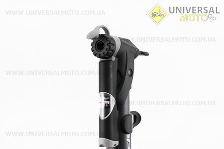 Насос пластмасовий з вузьким манометром, Т-ручкою, чорний SPM-1961P. SPELLI (Велоінструмент / UM4071-V78)