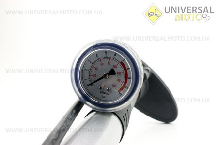 Насос ручний "підлоговий" з мано метром 160 psi / 11 bar, під штуцера Schrader & Presta, HP-014. Китай (Інструменти / UM4072-V20)