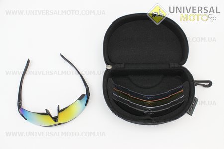 Очки черные + линзы сменные 5 комплект + набор для ухода, в чехле жестком. Oakley (Велоэкипировка / UM4080-V13)