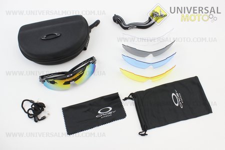 Очки черные + линзы сменные 5 комплект + набор для ухода, в чехле жестком. Oakley (Велоэкипировка / UM4080-V13)