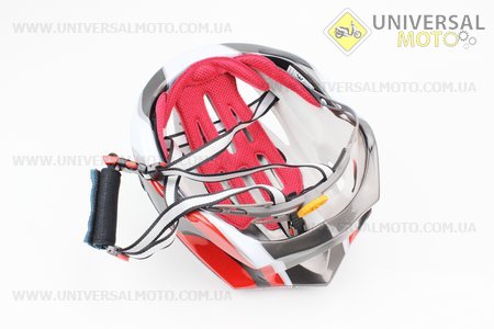 Шлем велосипедный L (59-65 см) съемный козырек, 10 вент. отверстия, системы регулировки по размеру Divider и Run System SRS, черно-бело-красный 4000. SPELLI (Велоэкипировка / UM4080-V32)