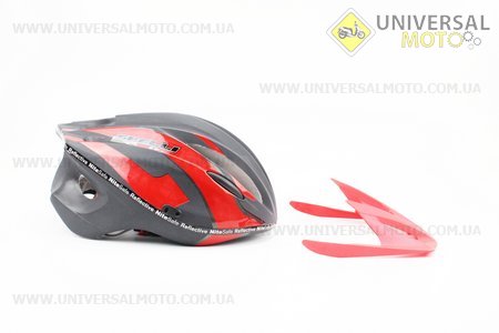 Шлем велосипедный L (59-65 см) съемный козырек, 10 вент. отверстия, системы регулировки по размеру Divider и Run System SRS, черно-красный SBH-4000. SPELLI (Велоэкипировка / UM4080-V34)