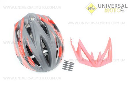 Шлем велосипедный L (59-65 см) съемный козырек, 10 вент. отверстия, системы регулировки по размеру Divider и Run System SRS, черно-красный SBH-4000. SPELLI (Велоэкипировка / UM4080-V34)