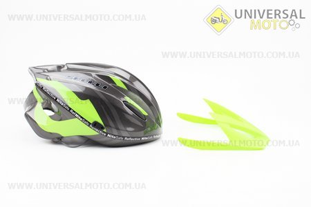 Шлем велосипедный M (55-61 см) съемный козырек, 10 вент. отверстия, системы регулировки по размеру Divider и Run System SRS, черно-зеленый SBH-4000. SPELLI (Велоэкипировка / UM4080-V36)