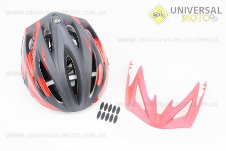 Шлем велосипедный M (55-61 см) съемный козырек, 10 вент. отверстия, системы регулировки по размеру Divider и Run System SRS, черно-красный SBH-4000. SPELLI (Велоэкипировка / UM4080-V37)