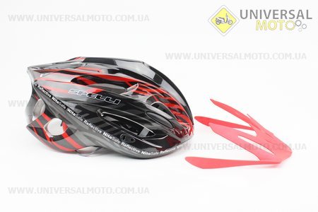 Шлем велосипедный L (59-65 см) съемный козырек, 18 вент. отверстия, системы регулировки по размеру Divider и Run System SRS, черно-красный SBH-5900. SPELLI (Велоэкипировка / UM4080-V42)