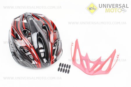 Шлем велосипедный L (59-65 см) съемный козырек, 18 вент. отверстия, системы регулировки по размеру Divider и Run System SRS, черно-красный SBH-5900. SPELLI (Велоэкипировка / UM4080-V42)