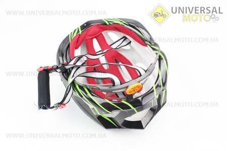 Шлем велосипедный M (55-61 см) съемный козырек, 18 вент. отверстия, системы регулировки по размеру Divider и Run System SRS, черно-зеленый SBH-5900. SPELLI (Велоэкипировка / UM4080-V47)