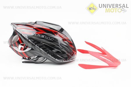 Шлем велосипедный M (55-61 см) съемный козырек, 18 вент. отверстия, системы регулировки по размеру Divider и Run System SRS, черно-красный SBH-5900. SPELLI (Велоэкипировка / UM4080-V48)