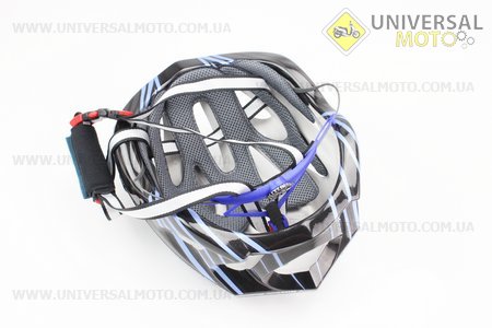 Шлем велосипедный M (55-61 см) съемный козырек, 18 вент. отверстия, системы регулировки по размеру Divider и Run System SRS, черно-синий SBH-5900. SPELLI (Велоэкипировка / UM4080-V49)