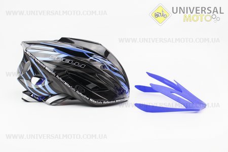 Шлем велосипедный M (55-61 см) съемный козырек, 18 вент. отверстия, системы регулировки по размеру Divider и Run System SRS, черно-синий SBH-5900. SPELLI (Велоэкипировка / UM4080-V49)