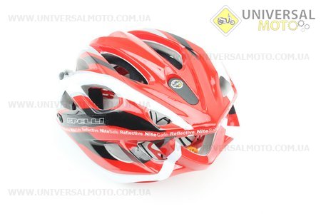 Шлем велосипедный L (59-65 см) съемный козырек, 16 вент. отверстия, системы регулировки по размеру Divider и Run System SRS, красно-белый SBH-5500. SPELLI (Велоэкипировка / UM4080-V50)
