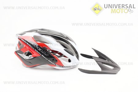 Шлем велосипедный L (59-65 см) съемный козырек, 16 вент. отверстия, системы регулировки по размеру Divider и Run System SRS, черно-бело-красный 5500. SPELLI (Велоэкипировка / UM4080-V52)