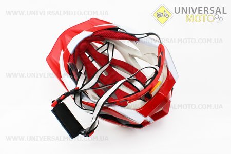 Шлем велосипедный M (55-61 см) съемный козырек, 16 вент. отверстия, системы регулировки по размеру Divider и Run System SRS, красно-белый SBH-5500. SPELLI (Велоэкипировка / UM4080-V54)