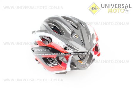 Шлем велосипедный M (55-61 см) съемный козырек, 16 вент. отверстия, системы регулировки по размеру Divider и Run System SRS, черно-бело-красный 5500. SPELLI (Велоэкипировка / UM4080-V56)