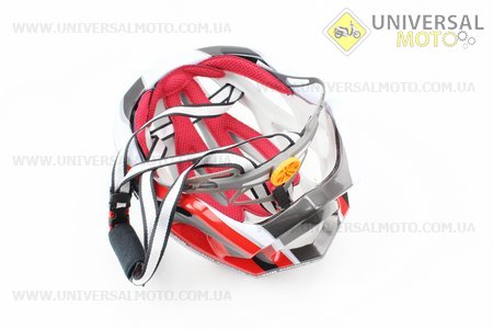 Шлем велосипедный M (55-61 см) съемный козырек, 16 вент. отверстия, системы регулировки по размеру Divider и Run System SRS, черно-бело-красный 5500. SPELLI (Велоэкипировка / UM4080-V56)