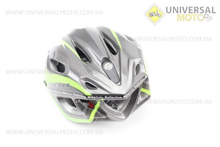 Шлем велосипедный M (55-61 см) съемный козырек, 16 вент. отверстия, системы регулировки по размеру Divider и Run System SRS, черно-зеленый SBH-5500. SPELLI (Велоэкипировка / UM4080-V57)