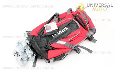 Рюкзак влагозащитный 20 литр., с гидратором 1.5л, отсеком для шлема, чехлом от дождя, вентилируемые накладки на спину, красный COMFORT Hydro SBP-059. SPELLI (Велоэкипировка / UM4080-V62)