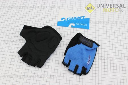 Перчатки без пальцев M-черно-синие, с мягкими вставками под ладонь "GIANT". Китай (Велоэкипировка / UM4080-V67)