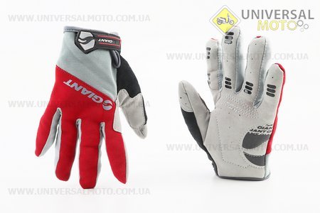 Перчатки M з м'якими вставками під долоню, сіро-червоні, НЕ оригінал. GIANT (Мотоекіпировка / UM4080-V73)