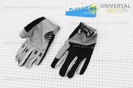 Перчатки Xдлинной черно-серые, с мягкими вставками под ладонь "GIANT". Китай (Велоэкипировка / UM4080-V78)