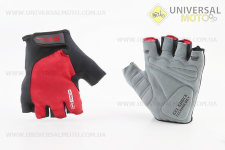 Перчатки без пальців S з гелевими вставками під долоню, чорно-червоні SBG-1457. SPELLI (Велоекіпировка / UM4080-V80)