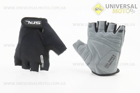 Перчатки без пальців L з гелевими вставками під долоню, чорні SBG-1457. SPELLI (Велоекіпировка / UM4080-V87)