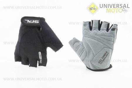 Перчатки без пальців XL з гелевими вставками під долоню, чорні SBG-1457. SPELLI (Велоекіпировка / UM4080-V90)