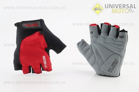 Перчатки без пальців XL з гелевими вставками під долоню, чорно-червоні SBG-1457. SPELLI (Велоекіпировка / UM4080-V91)