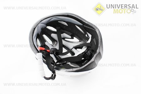 Шолом велосипедний L (58-61 см) з'ємний козирьок, 18 вент. отвори, системи регулювання за габаритом Divider і Run System SRS, чорно-біло-cірий AV-01. AVANTI (Велоекіпировка / UM4081-V08)