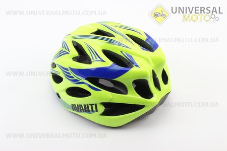 Шолом велосипедний M (54-57 см) знімний козирок, 18 вент. отворів, системи регулювання за розміром Divider та Run System SRS, салатово-синій AVHM-02. AVANTI (Велоекіпировка / UM4081-V25)