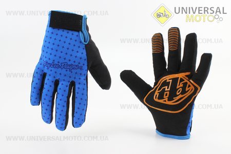 Рукавички L синьо-чорні, з силіконовими вставками, НЕ оригінал. Troy Lee Designs (Мотоекіпировка / UM4081-V33)