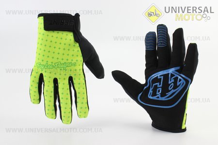Рукавички XL салатово-чорні, з силіконовими вставками, НЕ оригінал. Troy Lee Designs (Мотоекіпировка / UM4081-V36)