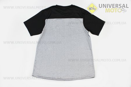 Футболка (Джерсі) чоловіча L-(Polyester 80% / Spandex 20%), короткі рукави, вільний крій, чорно-сіра, НЕ оригінал. FOX (Мотоекіпировка / UM4081-V55)