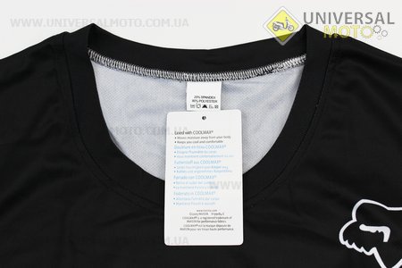 Футболка (Джерсі) чоловіча L-(Polyester 80% / Spandex 20%), короткі рукави, вільний крій, чорно-сіра, НЕ оригінал. FOX (Мотоекіпировка / UM4081-V55)