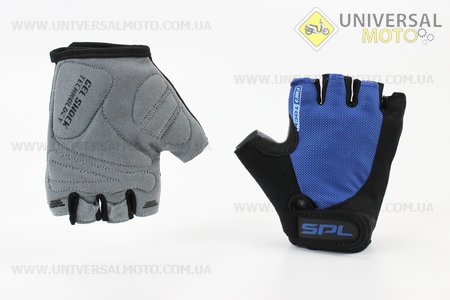 Перчатки без пальців XS з гелевими вставками під долоню, чорно-сині SBG-1457. SPELLI (Велоекіпировка / UM4081-V72)