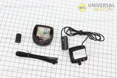 Велокомп'ютер 15-функцій, дротовий, чорний (без батарейок). Китай (Велоаксесуари / UM4090-V49)