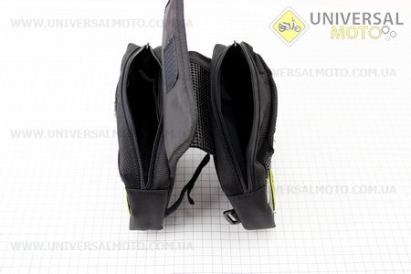 Сумка-штаны на раму, с влагозащитными 2 отделениями, крепл. на липучке, черная SFB-G914. SPELLI (Велоаксессуары / UM4091-V56)