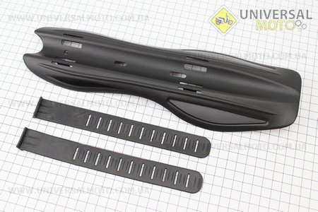 Щиток пластмассовый под нижнюю трубу рамы MTB, крепл. на хомутах, черный SMG-137