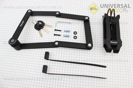 Замок протиугінний секційно-пластіновий 800х25х9мм під ключ, крепл. на раму, TY3853-B. Tonyon (Протиугонки / UM4092-V44)