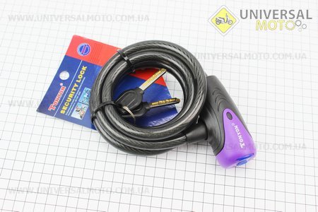 Замок протиугінний тросовий 1500х12мм під ключ, TY568. Tonyon (Протиугонки / UM4092-V99)