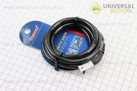 Замок протиугінний тросовий 1200х8мм з 4-х значним кодом (незмінний код), TY532. Tonyon (Протиугонки / UM4093-V01)