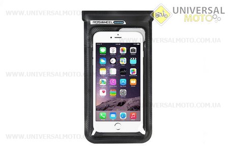 Тримач-чохол телефону 210х105мм на кермо, Ziplock, сенсорна плівка, вологозахисний, швидкознімний, регульований, чорний RB-AS-007. Roswheel (Різне / UM4093-V19)